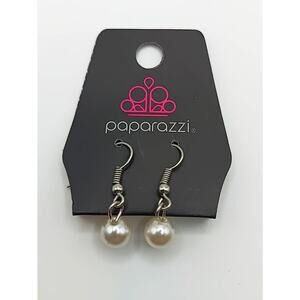Paparazzi Faux Pearl Drop Earrings Alloy Dangle New on Card